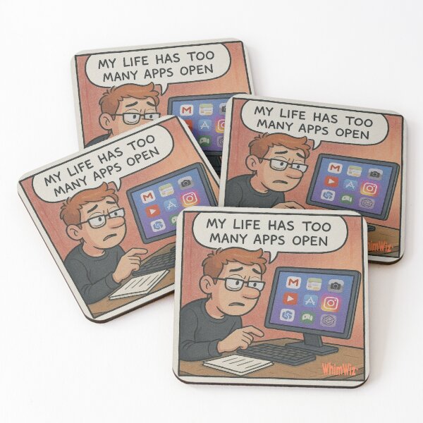 Item preview, Too Many Apps Open - WhimWiz Funny Quote & Quirky Gift Idea designed and sold by WhimWiz.
