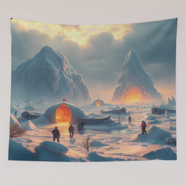Item preview, Surreal Winter Landscape - Snowy Fantasy World with Cosmic Glow & Dreamlike Vibes designed and sold by FotoworldEdel.