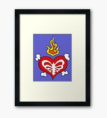 Heart Bones with Flames and Ribcage Framed Print