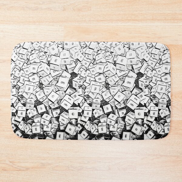 Item preview, Abstract Dice Pile Sketch - Minimal Black and White Pattern designed and sold by SergioMiklos.