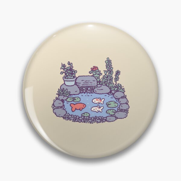 Item preview, Koi Fish Pond, pastel textured pond illustration designed and sold by Magnificent Lizard.