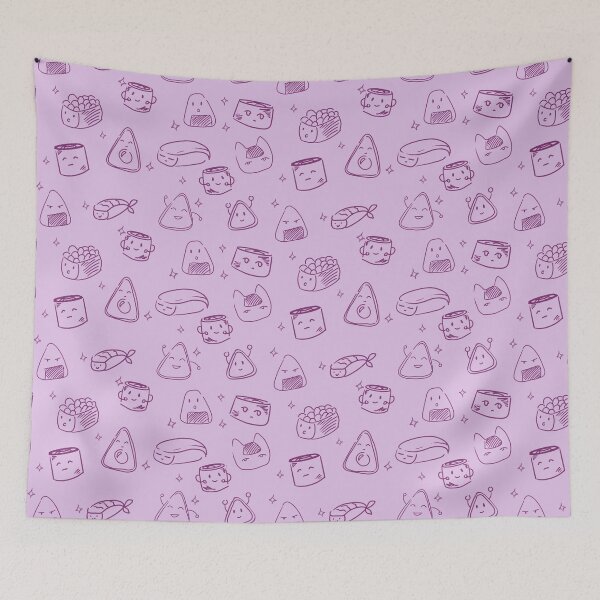 Item preview, Funny little kawaii Japanese sushi doodle designed and sold by kawaicherrypi.