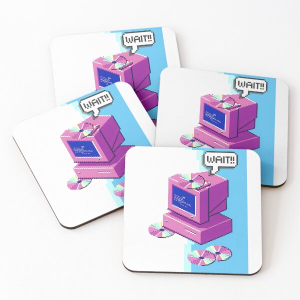Item preview, WAIT!! Retro Computer Pixel Art - Aesthetic Vaporwave Glitch  designed and sold by SergioMiklos.