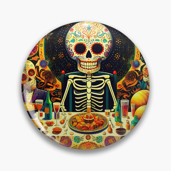 Item preview, El esqueleto en la fiesta | Una celebración cósmica del Día de los Muertos designed and sold by Stoneflower-Art.