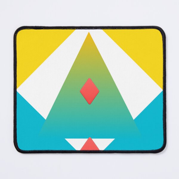 Item preview, Vibrant Rainbow Gradient Geometric Triangle Art with Red Diamonds - Abstract Modern Print   designed and sold by Faali950.