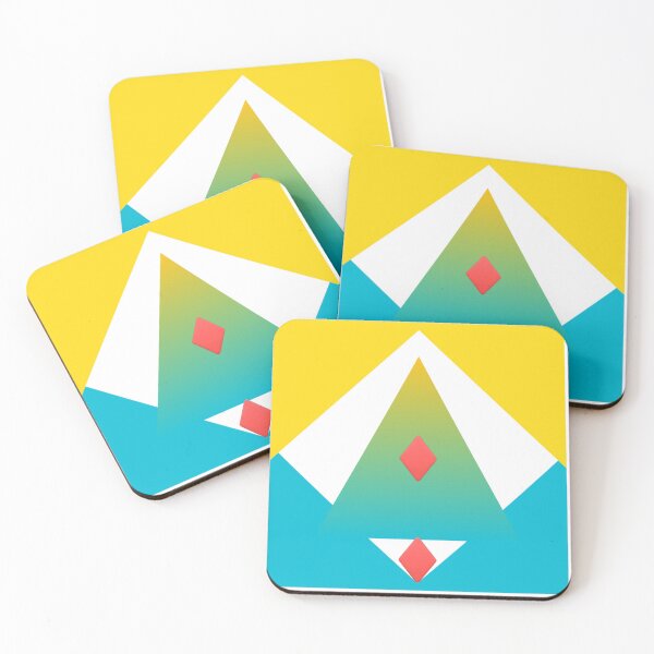 Item preview, Vibrant Rainbow Gradient Geometric Triangle Art with Red Diamonds - Abstract Modern Print   designed and sold by Faali950.