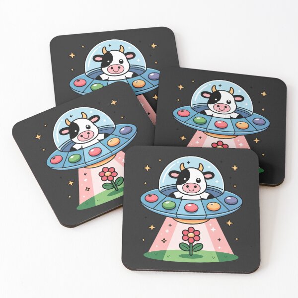 Item preview, Chibi Cow in a UFO Spaceship | Cute Kawaii Alien Cow Art designed and sold by ColorSplash123.