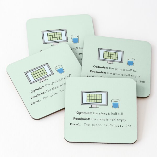 Item preview, Optimist Pessimist Excel Funny Accountant Spreadsheet Joke designed and sold by shminoa.