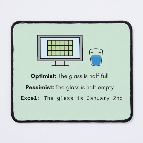 Item preview, Optimist Pessimist Excel Funny Accountant Spreadsheet Joke designed and sold by shminoa.
