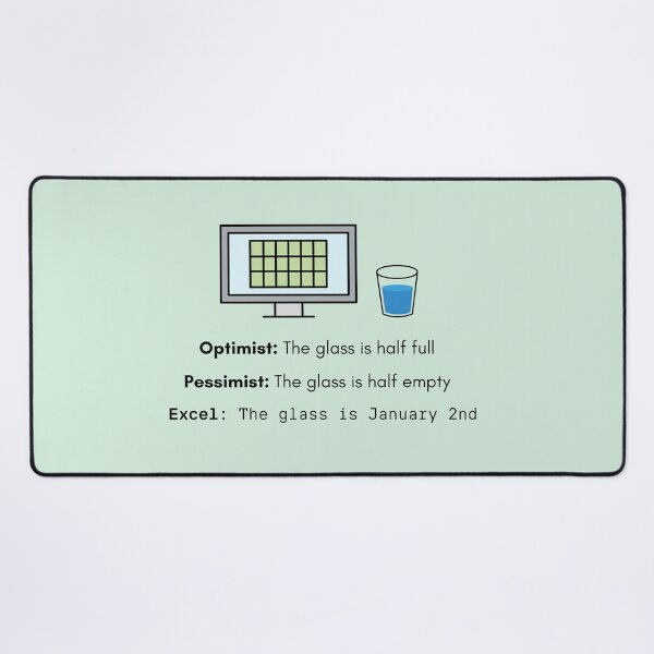 Item preview, Optimist Pessimist Excel Funny Accountant Spreadsheet Joke designed and sold by shminoa.