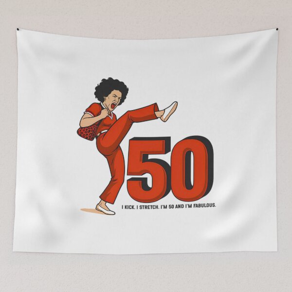 Item preview, I LIKE TO KICK, STRETCH, AND KICK! - im 50 sally omalley designed and sold by badreeder.