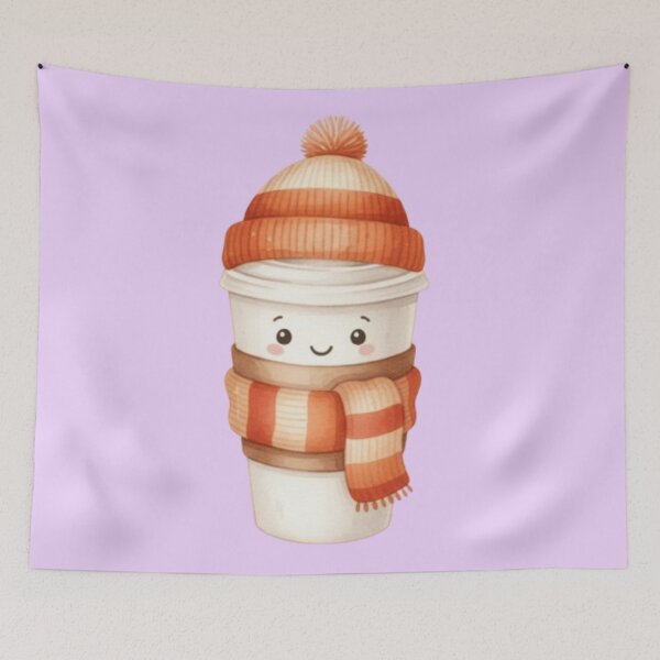 Item preview, Cozy Coffee Cup - Autumn Winter Beanie Scarf designed and sold by Syrupulse.
