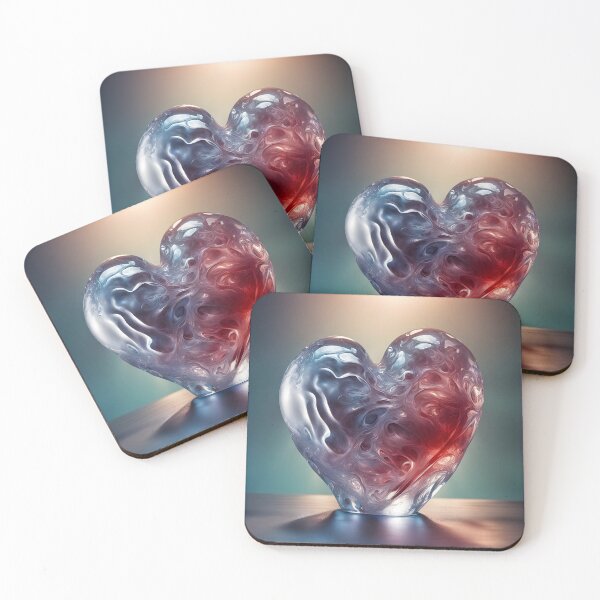 Item preview, Frozen Heart – Hyperrealistic Ice Sculpture Splash Art designed and sold by PawPrintedArt.