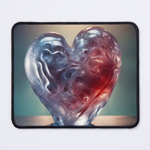 Item preview, Frozen Heart – Hyperrealistic Ice Sculpture Splash Art designed and sold by PawPrintedArt.