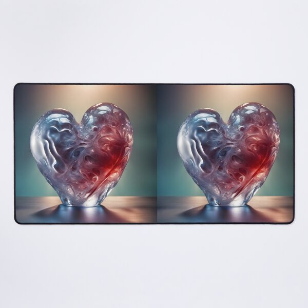 Item preview, Frozen Heart – Hyperrealistic Ice Sculpture Splash Art designed and sold by PawPrintedArt.