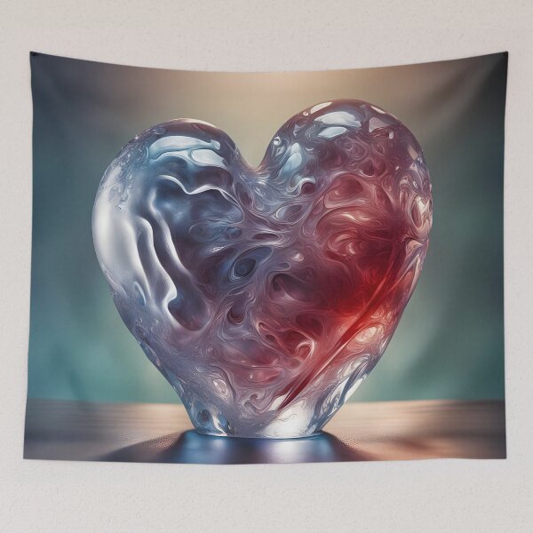 Item preview, Frozen Heart – Hyperrealistic Ice Sculpture Splash Art designed and sold by PawPrintedArt.