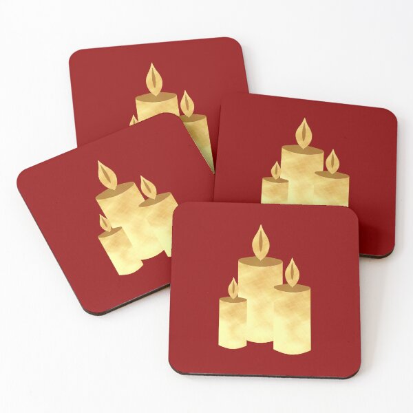 Item preview, Golden Candles on red - Calm, Sensory-Friendly designed and sold by CreaTwinkles.