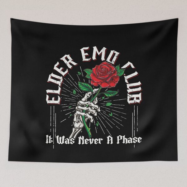 Item preview, Elder Emo It Was Never A Phase Shirt – Skeleton Heart Dark Humor Nostalgia designed and sold by Pingestre.