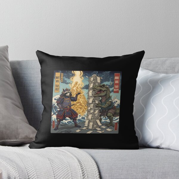 Item preview, Smart Dads Stack Gold — Epic Raccoon vs T-Rex designed and sold by KakangMudi.