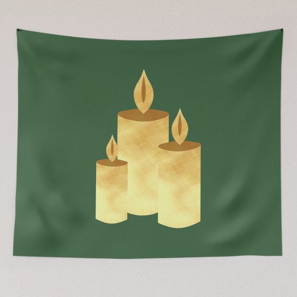 Item preview, Golden Candles on green - Calm, Sensory-Friendly designed and sold by CreaTwinkles.