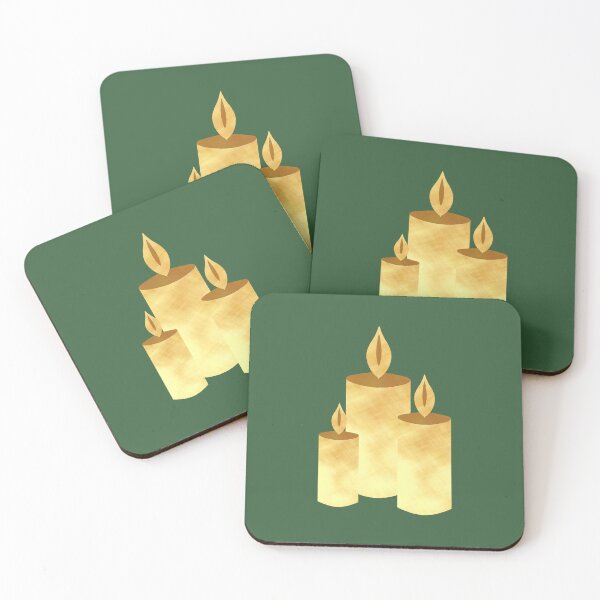 Item preview, Golden Candles on green - Calm, Sensory-Friendly designed and sold by CreaTwinkles.