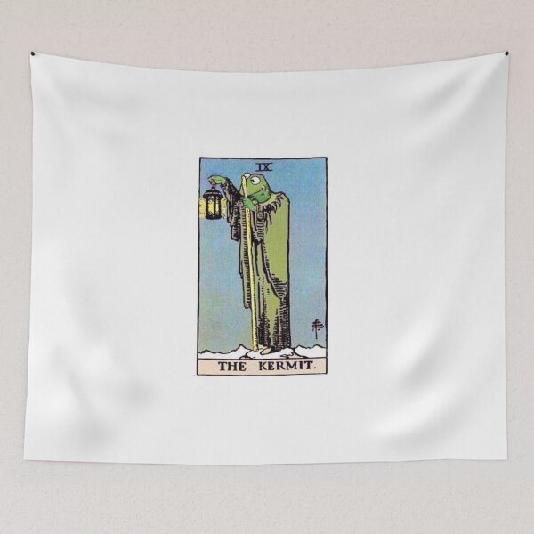 Item preview, The Kermit Tarot Card Parody – Funny Frog Hermit Design designed and sold by sentaxfe.