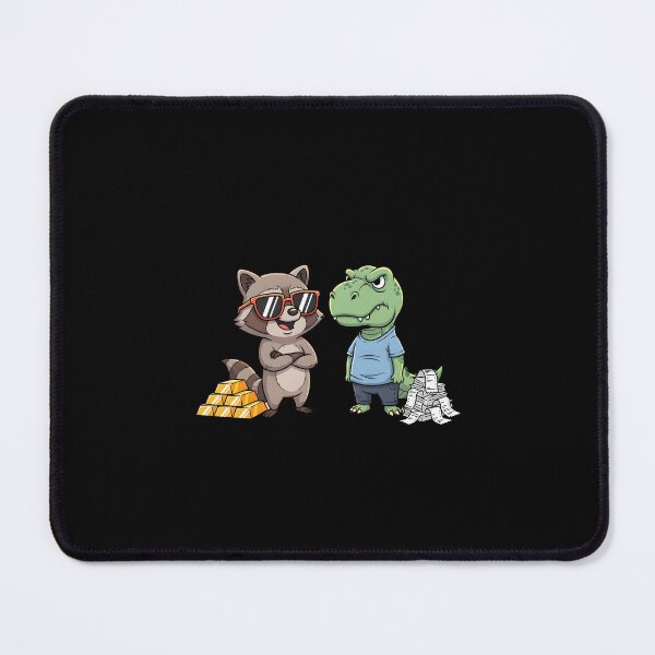 Item preview, Smart Dads Stack Gold — Raccoon vs T-Rex designed and sold by KakangMudi.
