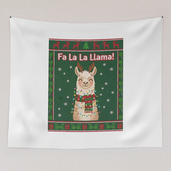 Item preview, Fa La La Llama! Festive Ugly Sweater designed and sold by Silent Watch Threads..