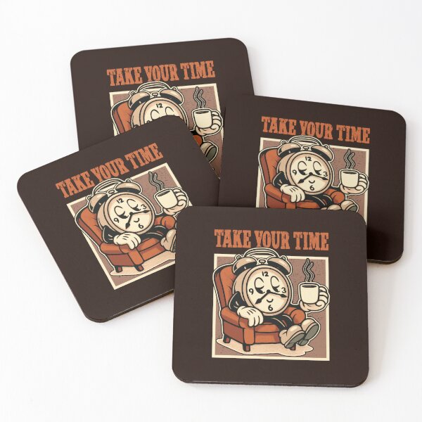 Item preview, Relaxing Retro Clock with Coffee – Take Your Time designed and sold by TheJollyDoodle.