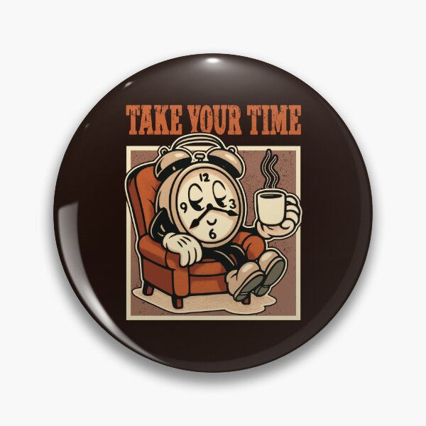 Item preview, Relaxing Retro Clock with Coffee – Take Your Time designed and sold by TheJollyDoodle.