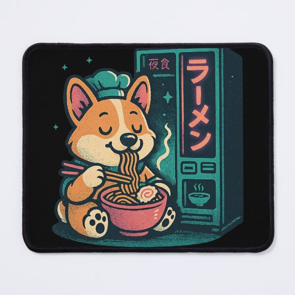 Item preview, Corgi Eating Ramen Kawaii Corgi Dog Midnight Vending Ramen designed and sold by Bongocomic.