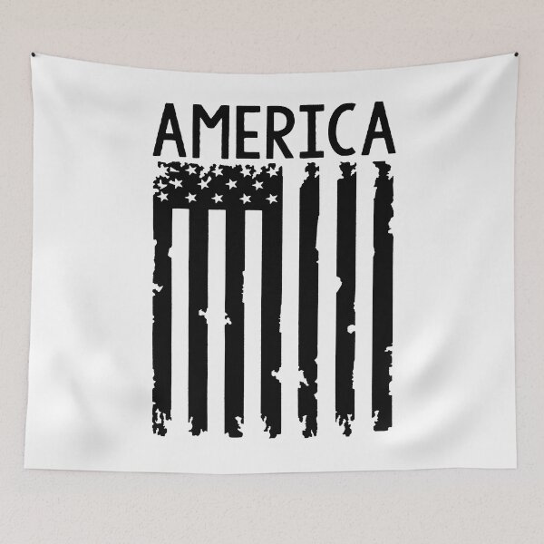 Item preview, America Black And White Flag designed and sold by lakelandwholes1.
