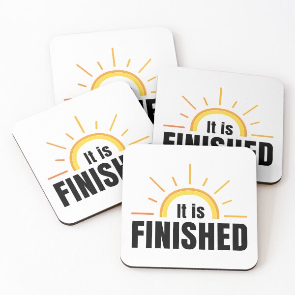 Item preview, It Is Finished – Christian Faith Typography T-Shirt Design designed and sold by CrossCrafted.