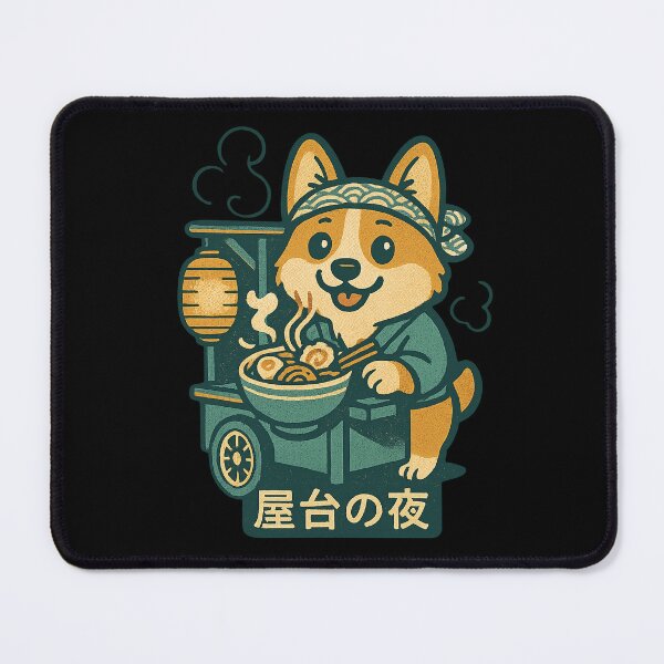 Item preview, Corgi Eating Ramen Kawaii Corgi Noodle Cart Japanese Vintage Style designed and sold by Bongocomic.