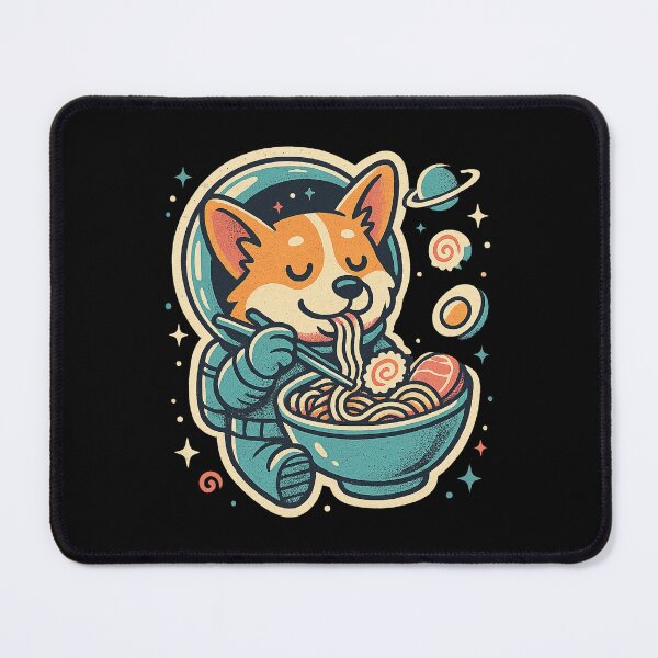 Item preview, Corgi Eating Ramen Space Broth Funny Corgi Lover Vintage designed and sold by Bongocomic.