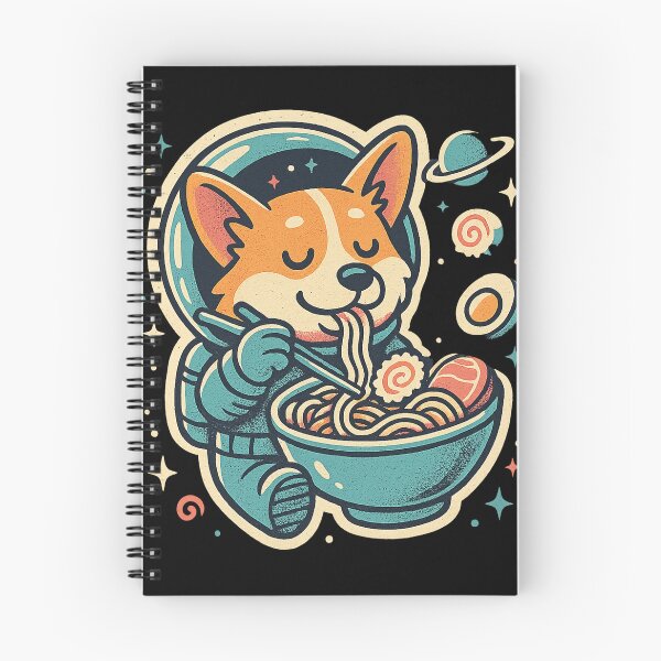Item preview, Corgi Eating Ramen Space Broth Funny Corgi Lover Vintage designed and sold by Bongocomic.