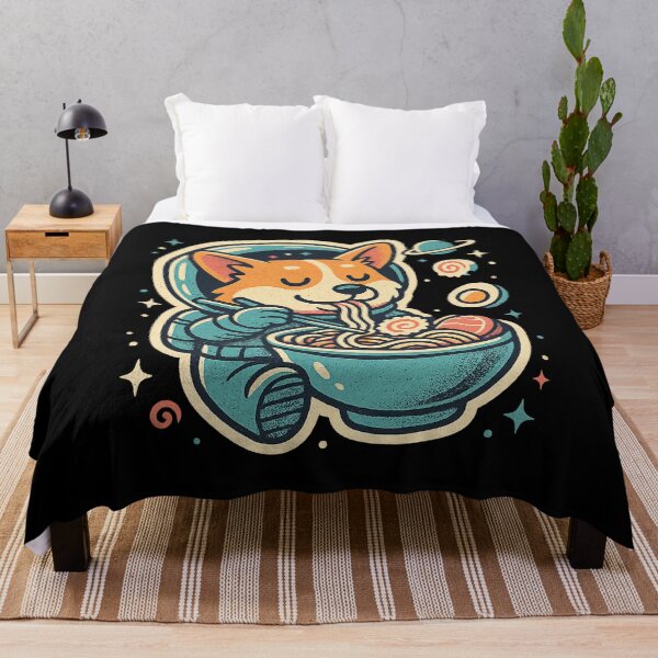 Item preview, Corgi Eating Ramen Space Broth Funny Corgi Lover Vintage designed and sold by Bongocomic.