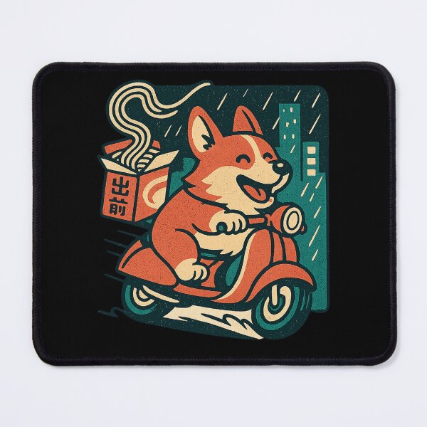 Item preview, Corgi Ramen Delivery Drift Funny Corgi Dog Japanese Retro designed and sold by Bongocomic.