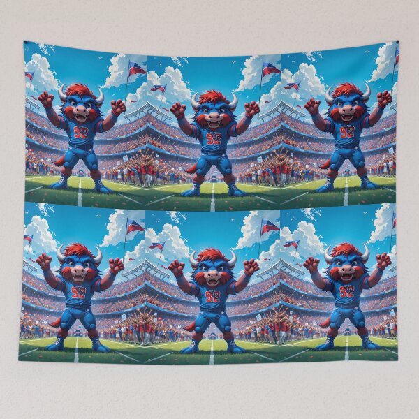 Item preview, Happy Buffalo Bills Displaying Pride Athleticism Art Field designed and sold by ART ATTACK ZONE.