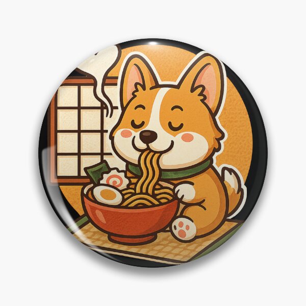 Item preview, Kawaii Corgi Eating Ramen Tatami Slurp Hour Funny Corgi Lover designed and sold by Bongocomic.
