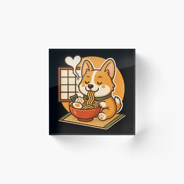 Item preview, Kawaii Corgi Eating Ramen Tatami Slurp Hour Funny Corgi Lover designed and sold by Bongocomic.