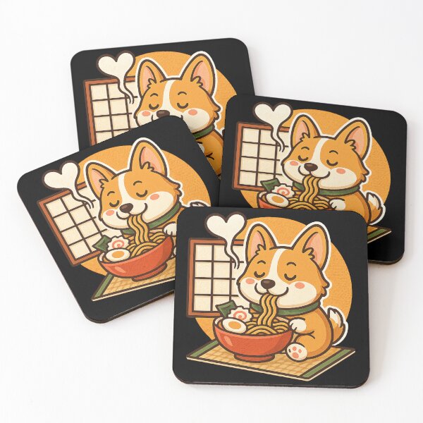 Item preview, Kawaii Corgi Eating Ramen Tatami Slurp Hour Funny Corgi Lover designed and sold by Bongocomic.