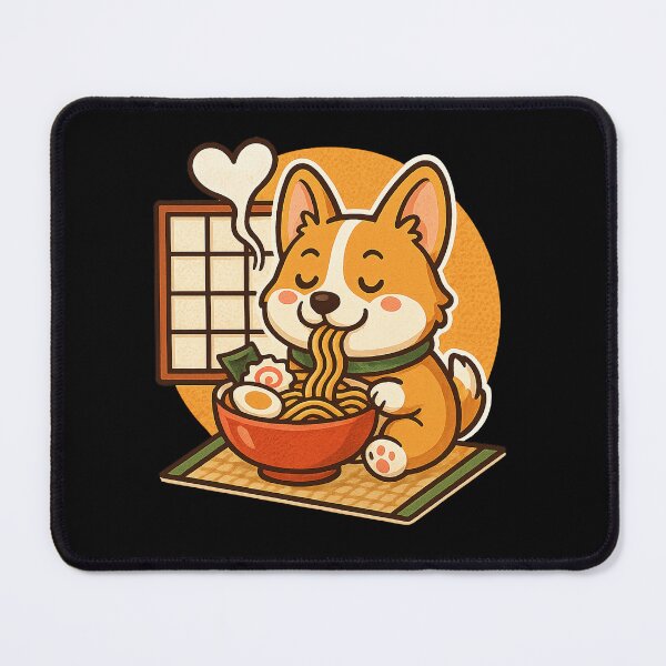 Item preview, Kawaii Corgi Eating Ramen Tatami Slurp Hour Funny Corgi Lover designed and sold by Bongocomic.