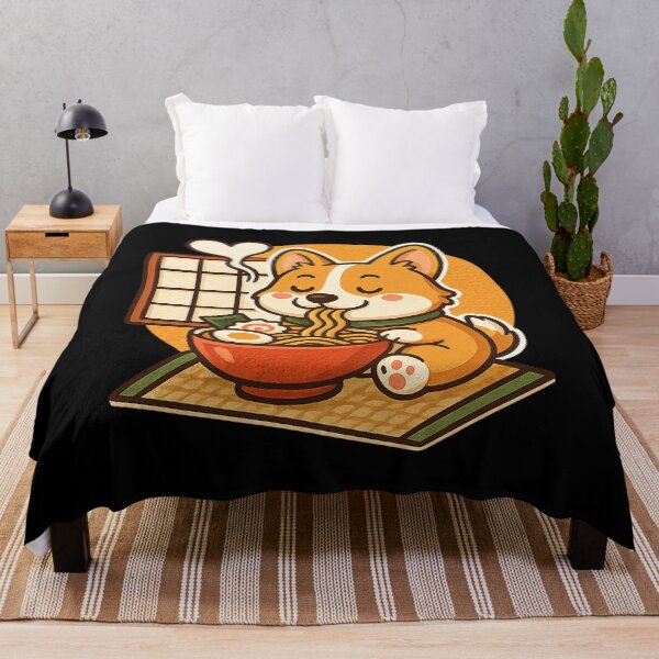 Item preview, Kawaii Corgi Eating Ramen Tatami Slurp Hour Funny Corgi Lover designed and sold by Bongocomic.