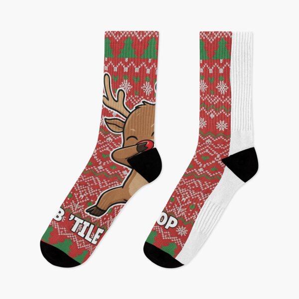 Item preview, Dabbing Reindeer Ugly Christmas Sweater Pattern T-Shirt designed and sold by Cellara91.