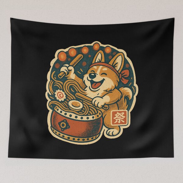 Item preview, Kawaii Corgi Ramen Festival Japanese Vintage Style For Dog Lover designed and sold by Bongocomic.