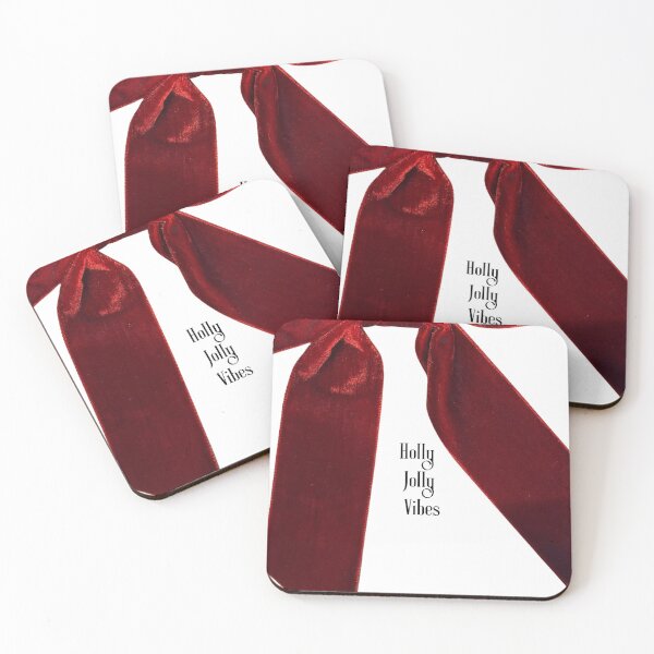 Item preview, Holly Jolly Vibes Typography with a red velvet bow  designed and sold by calopao.