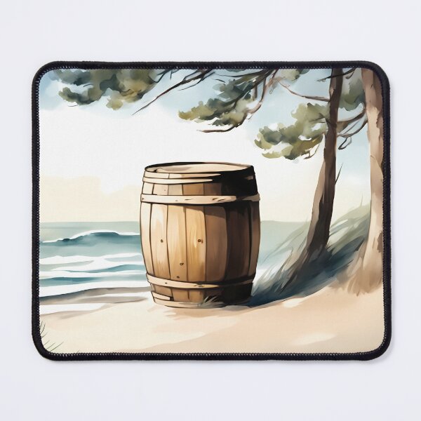 Item preview, Wooden Barrel on Beach designed and sold by CalmnessbyChoice.
