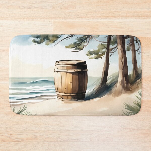Item preview, Wooden Barrel on Beach designed and sold by CalmnessbyChoice.