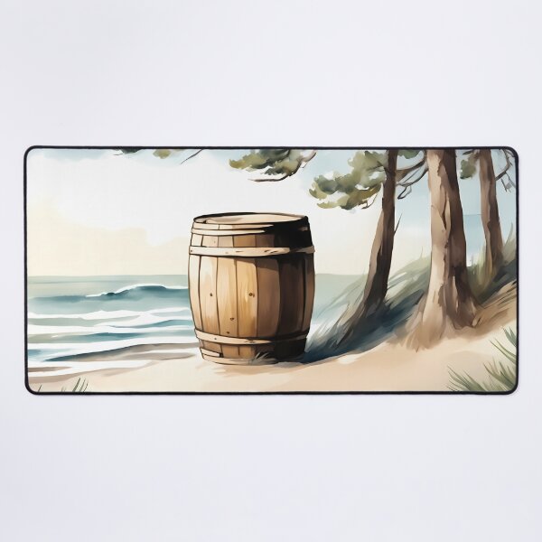 Item preview, Wooden Barrel on Beach designed and sold by CalmnessbyChoice.